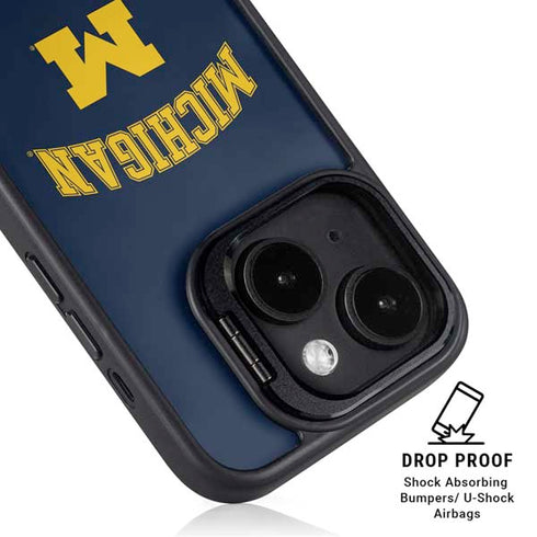 University of Michigan M iPhone 15 Kickstand Case